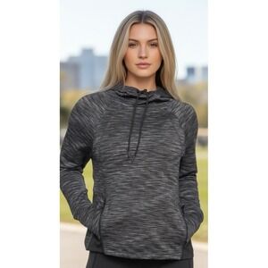 Athleta Women's XS Fleece Lined Hoodie Sweatshirt Spacedye Gray EUC